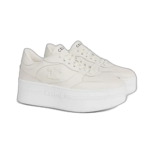 Block Wedge Sneaker With Triomphe Patch In Calfskin