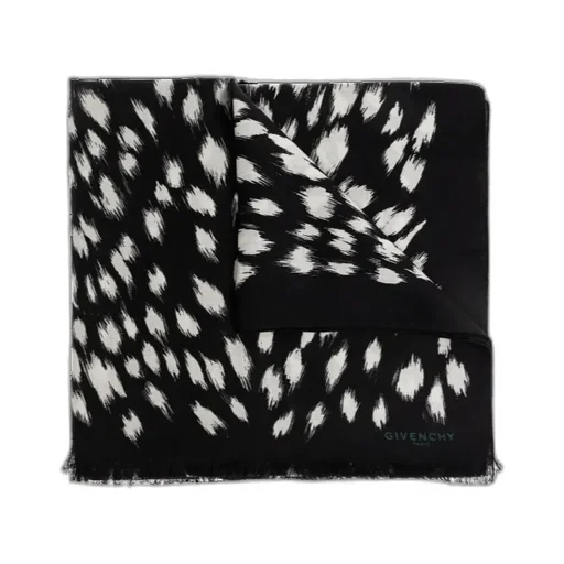 Givenchy Polka Dot Printed Frayed Edge Scarf