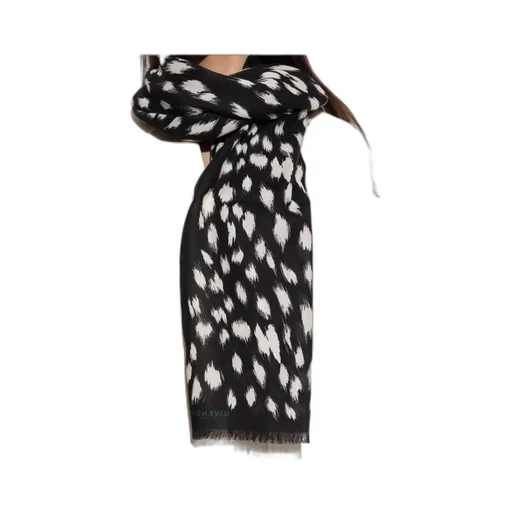 Givenchy Polka Dot Printed Frayed Edge Scarf