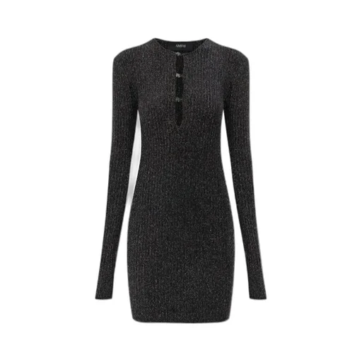 Keyhole Long-Sleeve Mini Dress