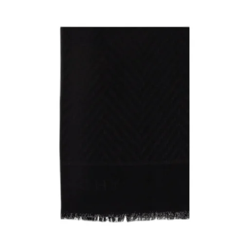 Givenchy Paris Logo Printed Frayed Edge Scarf