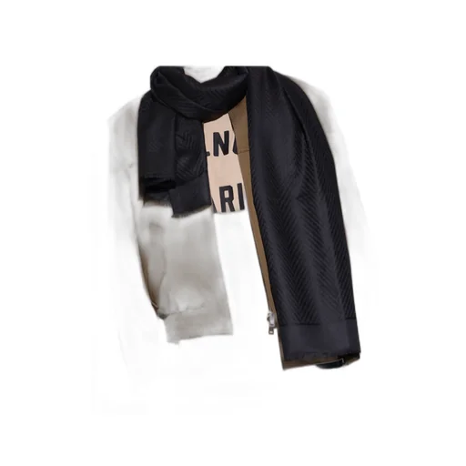 Givenchy Paris Logo Printed Frayed Edge Scarf