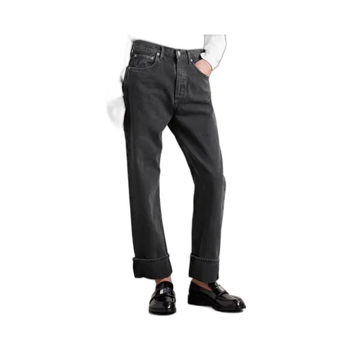 Low-Rise Straight-Leg Denim Trousers