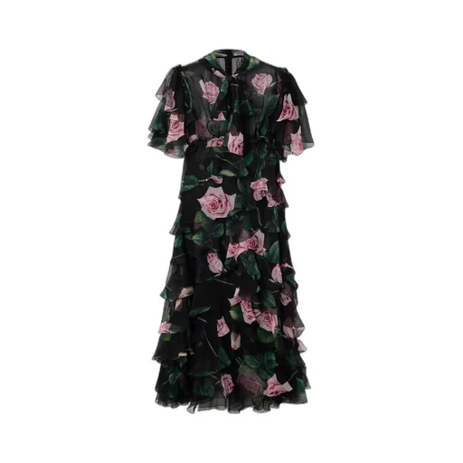 Floral-Print Midi Dress