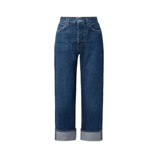 Low-Rise Straight-Leg Denim Trousers