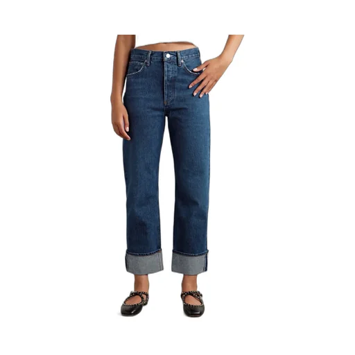 Low-Rise Straight-Leg Denim Trousers