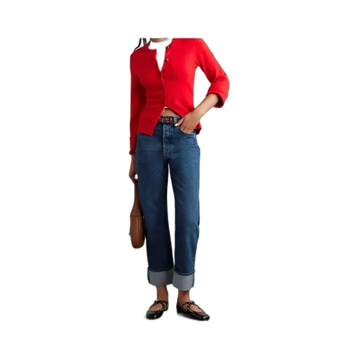 Low-Rise Straight-Leg Denim Trousers