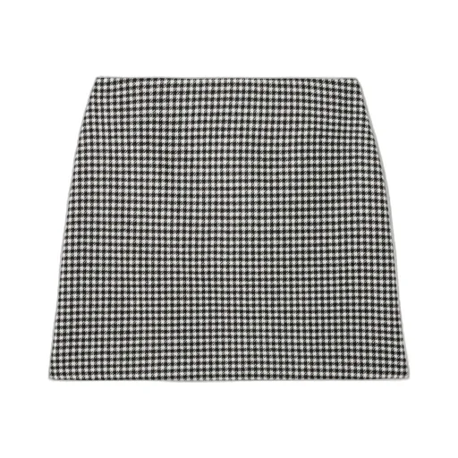 Houndstooth Wool Mini Skirt