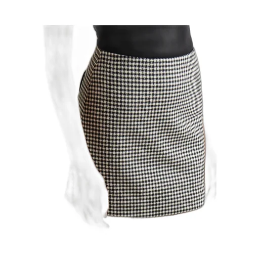 Houndstooth Wool Mini Skirt