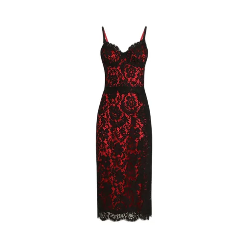 Floral-Lace Midi Dress