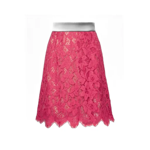 Embossed Lace Midi Skirt