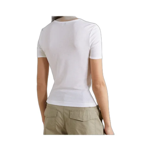 Abbie Ribbed Stretch Plain Fabric T-Shirt