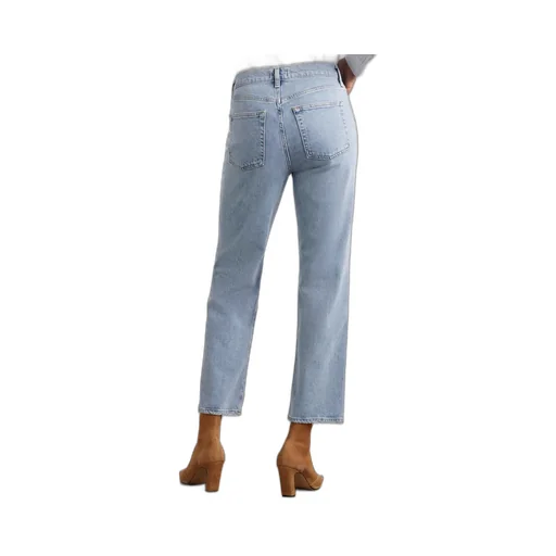 Mid-Rise Straight-Leg Denim Trousers