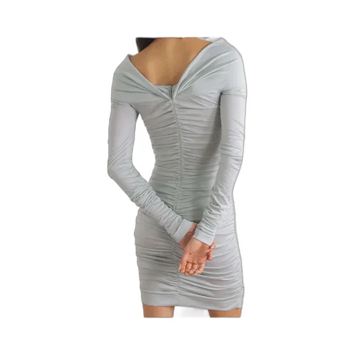 Draped Wool-Jersey Mini Dress