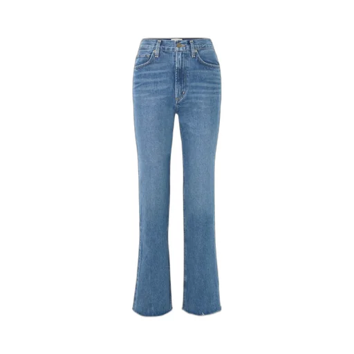 High-Waisted Bootcut Denim Trousers