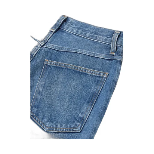 High-Waisted Bootcut Denim Trousers