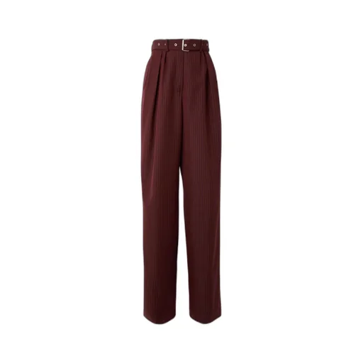 Pinstripe Wide-Leg Casual Pants