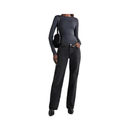 High Waist Straight Jeans