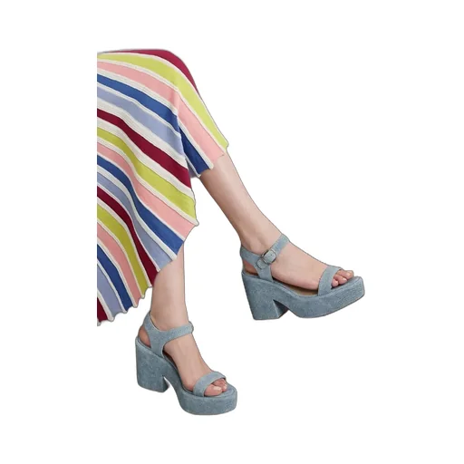 Round Toe High Heel Sandals
