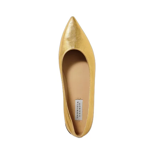 Fleur Embellished Metallic Leather Ballet Flats