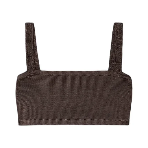 Stretch Knit Cropped Bra Top