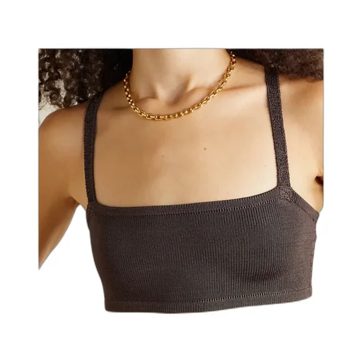 Stretch Knit Cropped Bra Top