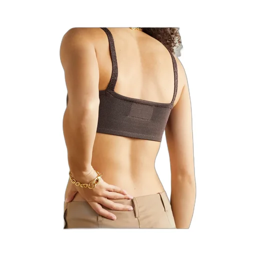 Stretch Knit Cropped Bra Top