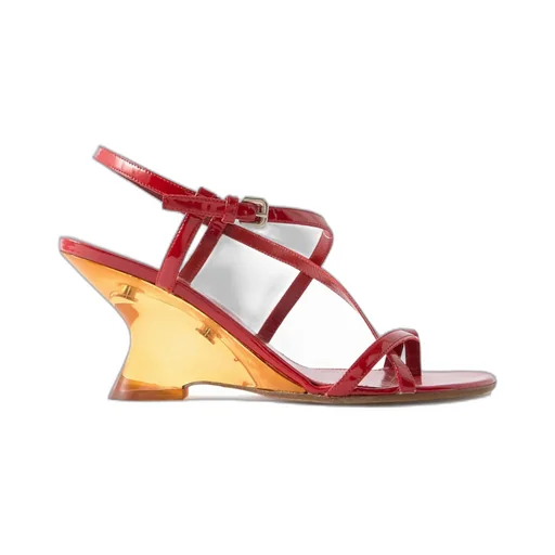 Patent-Leather Wedge Sandals