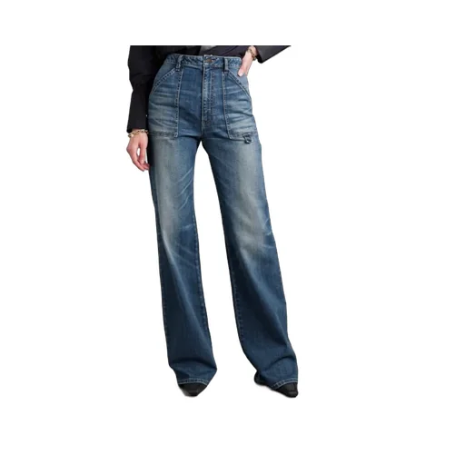 Wide-Leg Denim Trousers