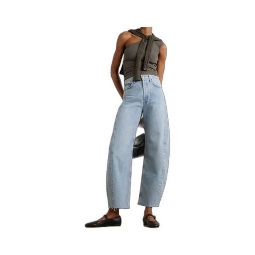 High Waist Denim Trousers