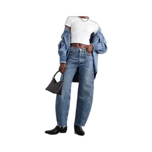 High Waist Denim Trousers