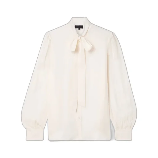 Nili Lotan Carina Pussy-Bow Silk-Chiffon Blouse