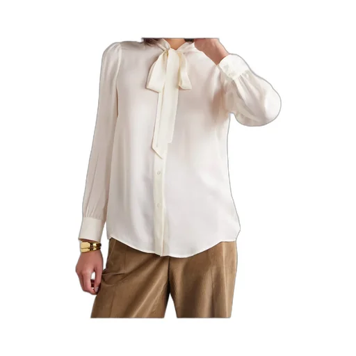 Nili Lotan Carina Pussy-Bow Silk-Chiffon Blouse