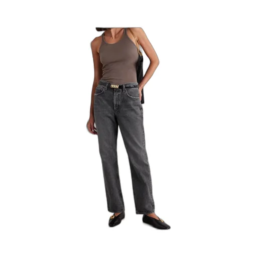 Mid-Rise Straight-Leg Denim Trousers