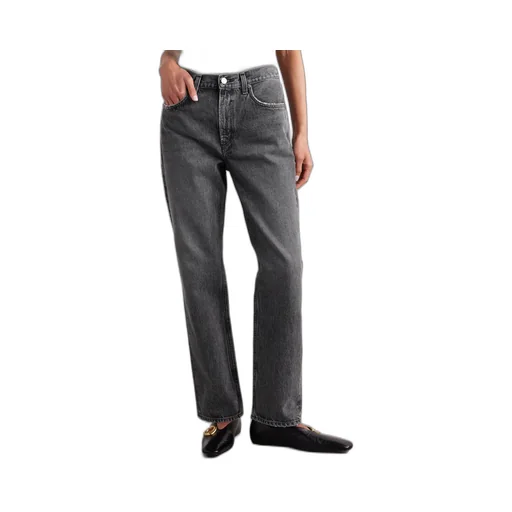 Mid-Rise Straight-Leg Denim Trousers