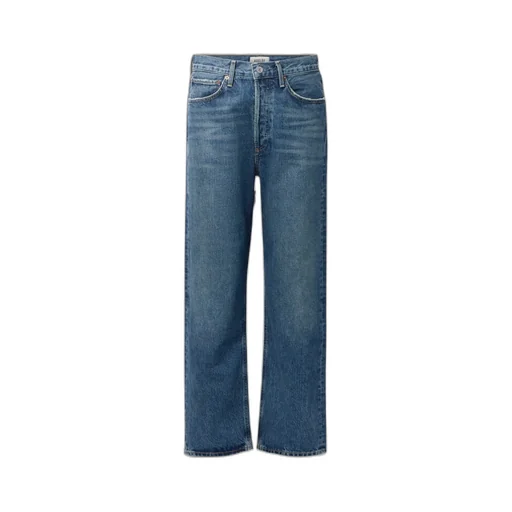 Mid-Rise Straight-Leg Denim Trousers