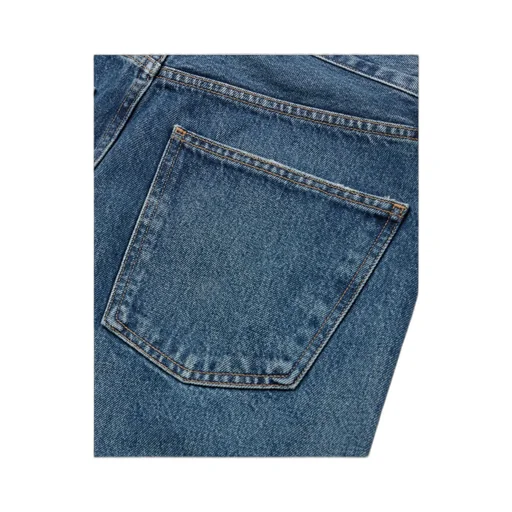 Mid-Rise Straight-Leg Denim Trousers