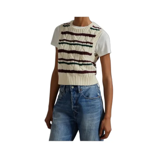 Polo Ralph Lauren Cable-Knit Sleeveless Striped Vest