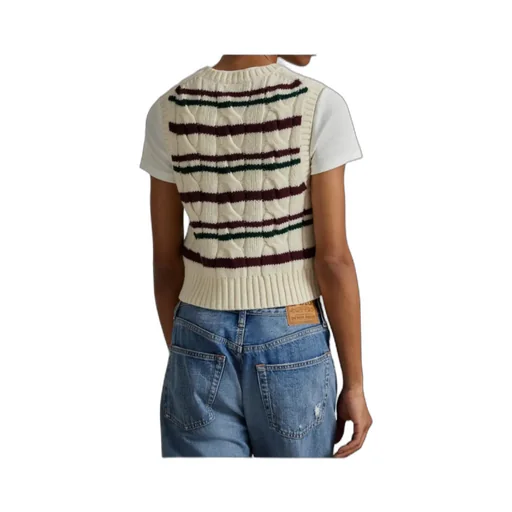 Polo Ralph Lauren Cable-Knit Sleeveless Striped Vest