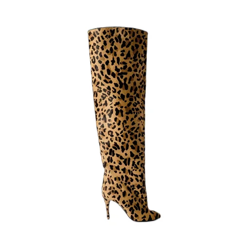 Leopard Print Over-The-Knee Boots