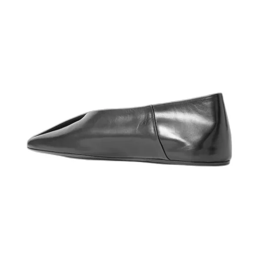 Asymmetric Leather Ballet Flats