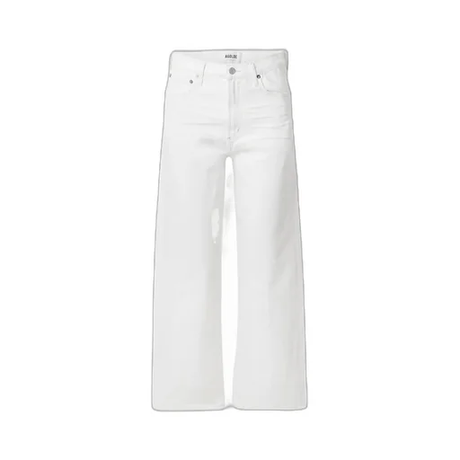 High-Waist Wide-Leg Denim Trousers