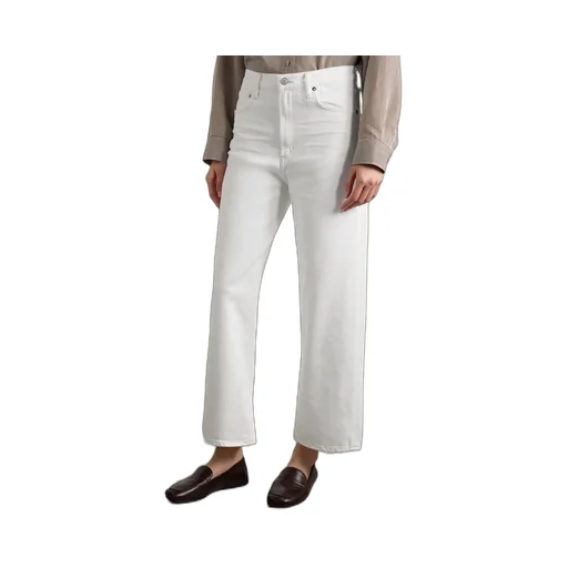 High-Waist Wide-Leg Denim Trousers