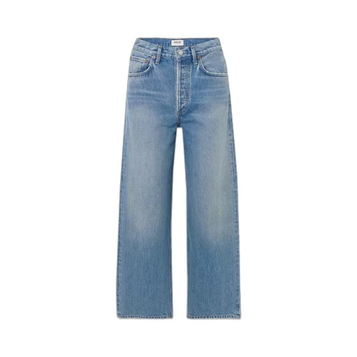 High-Waist Wide-Leg Denim Trousers