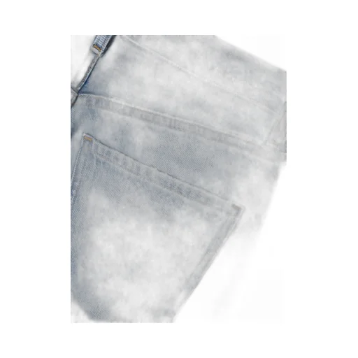 High-Waist Wide-Leg Denim Trousers