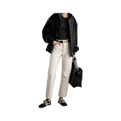 Mid-Rise Straight-Leg Denim Trousers