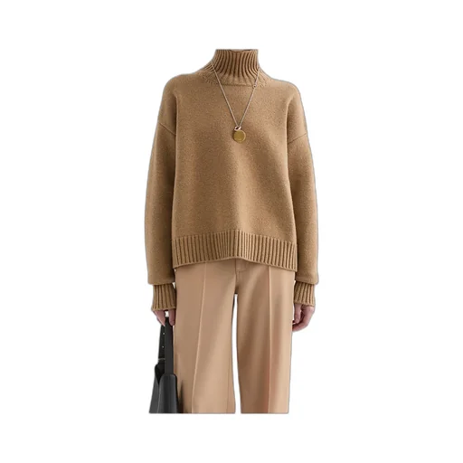 Cashmere Blend High-Neck Sweater