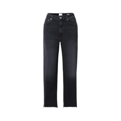 Palma Frayed High-Rise Straight-Leg Jeans