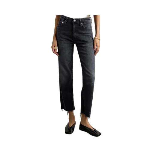 Palma Frayed High-Rise Straight-Leg Jeans
