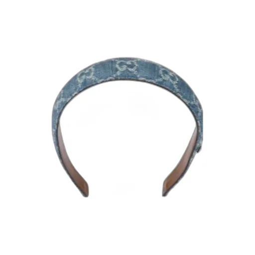 Gg Denim Hair Band With Horsebit
